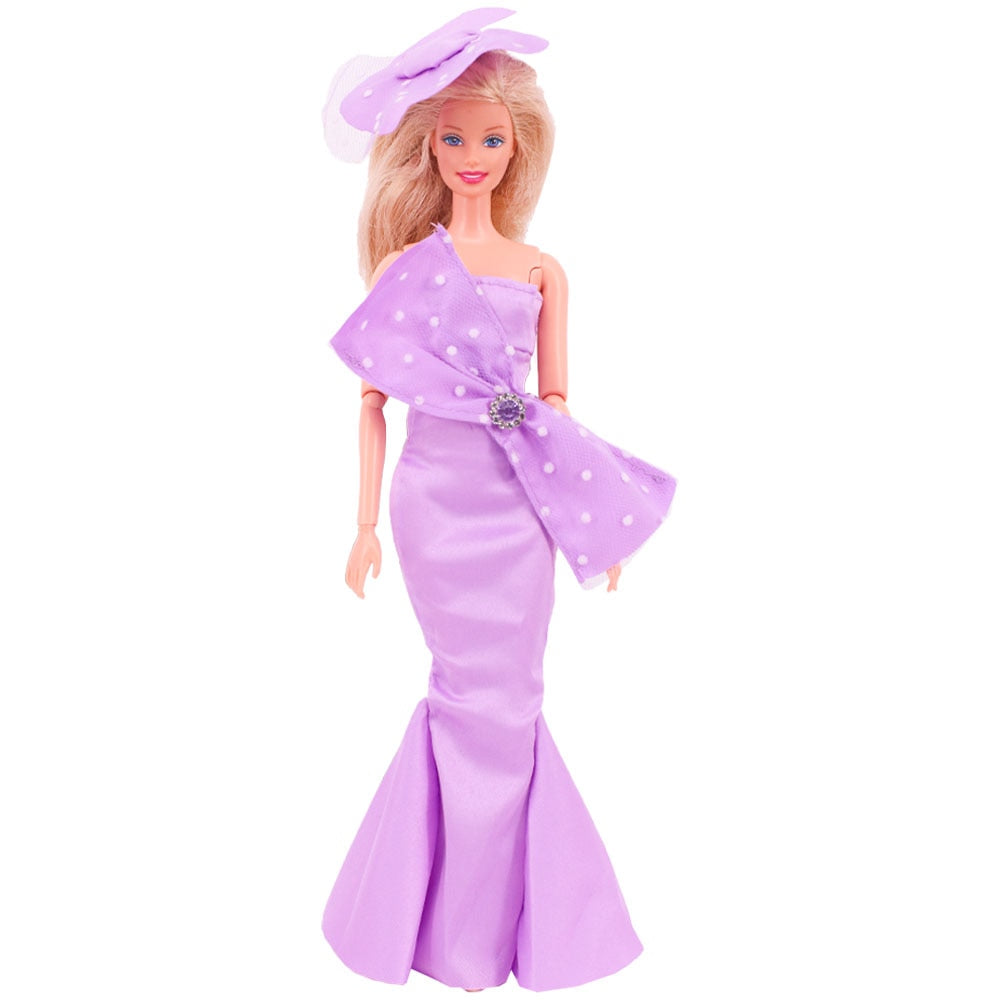 30Cm Purple Barbies Doll Clothes,Fashion Coat,Pants,Dress,  11.8 Inch Dolls,Gift,Barbies Accesories,Miniature Items