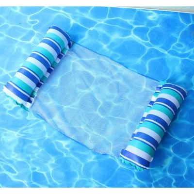 Foldable Floating Water Hammock Float Lounger Inflatable Pool mat Floating Bed Chair Swimming air mattress Pool accessories