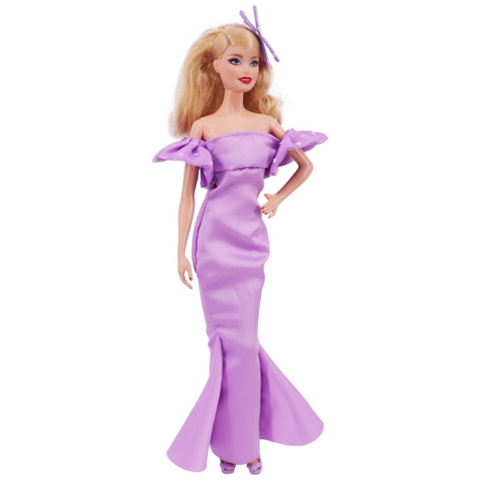 30Cm Purple Barbies Doll Clothes,Fashion Coat,Pants,Dress,  11.8 Inch Dolls,Gift,Barbies Accesories,Miniature Items