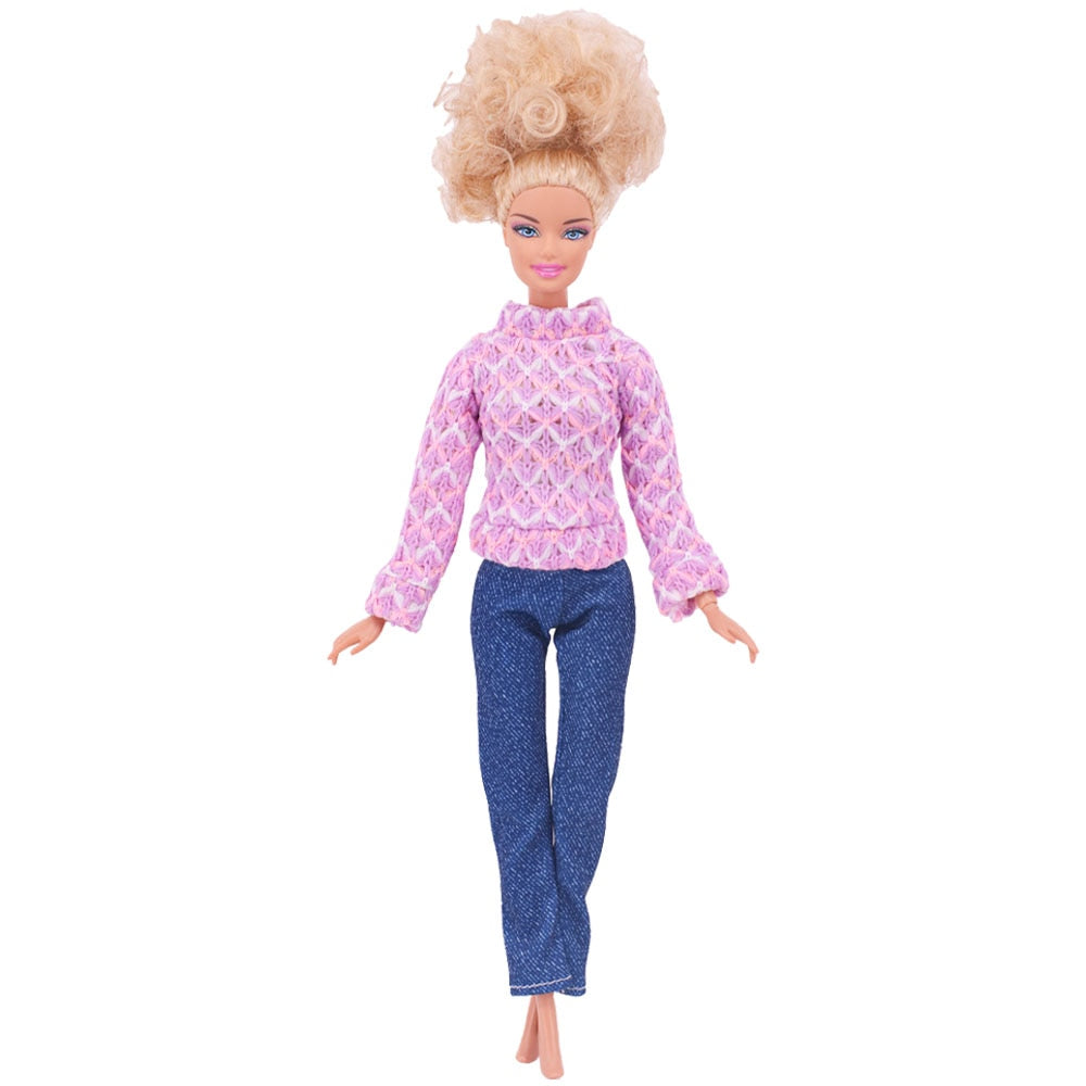 30Cm Purple Barbies Doll Clothes,Fashion Coat,Pants,Dress,  11.8 Inch Dolls,Gift,Barbies Accesories,Miniature Items