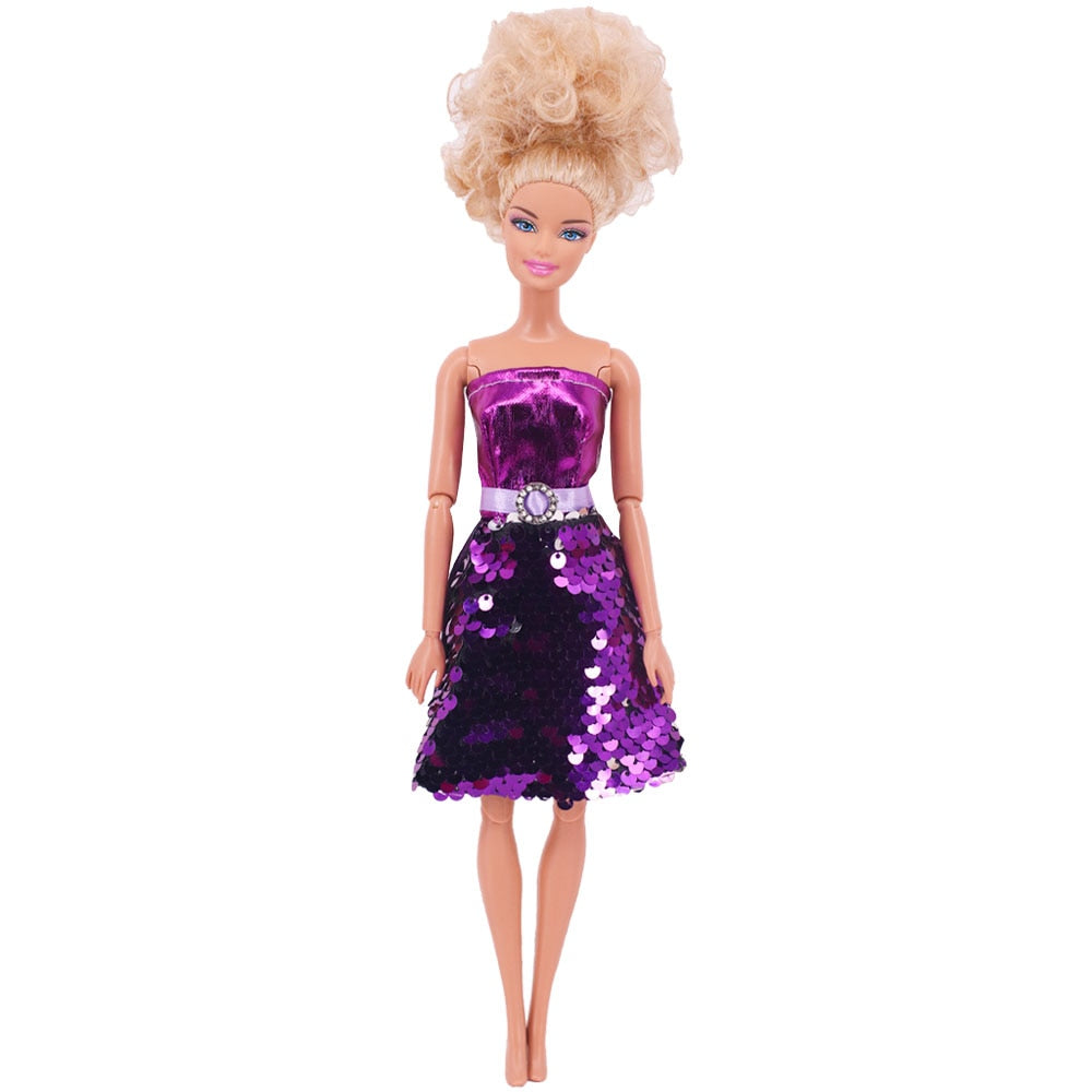 30Cm Purple Barbies Doll Clothes,Fashion Coat,Pants,Dress,  11.8 Inch Dolls,Gift,Barbies Accesories,Miniature Items