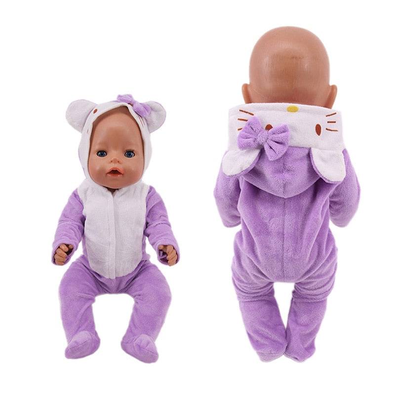 Doll Clothes Purple Series Dsinesy Unicorn Dress Doll Shoes For 18 Inch American&43m Reborn Baby Reborn New Born Doll Girl's Toy