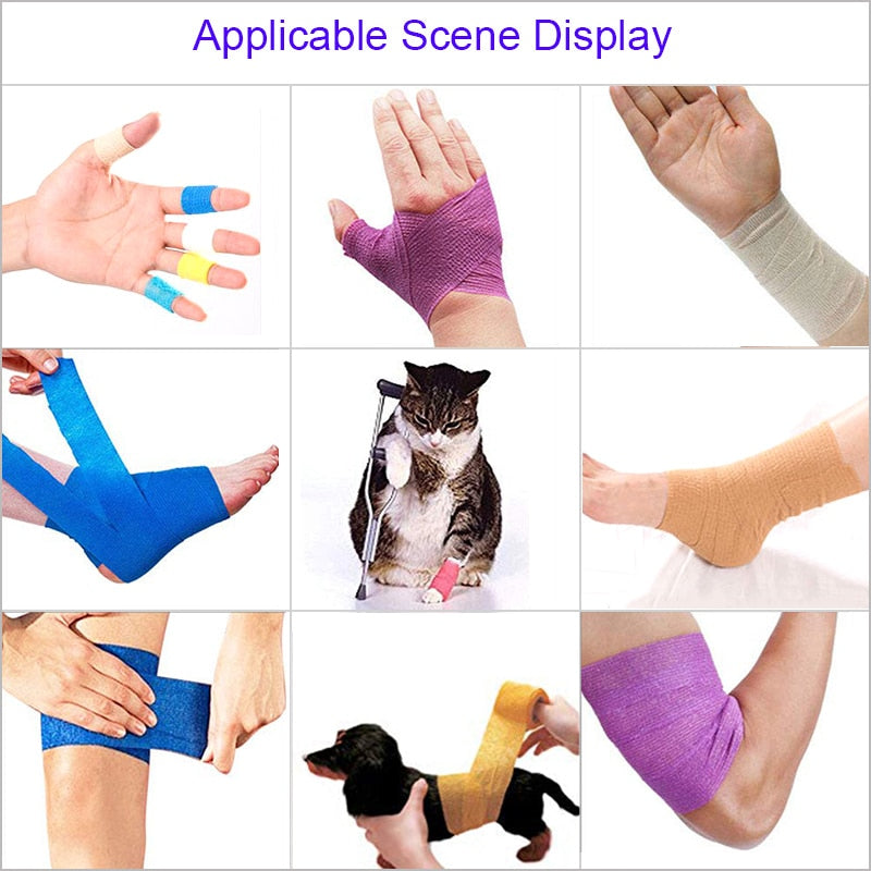 18 Colors Colorful Athletic Wrap Tape Self Adhesive Elastic Bandage Elastoplast Sports Protector Knee Finger Ankle Palm Shoulder