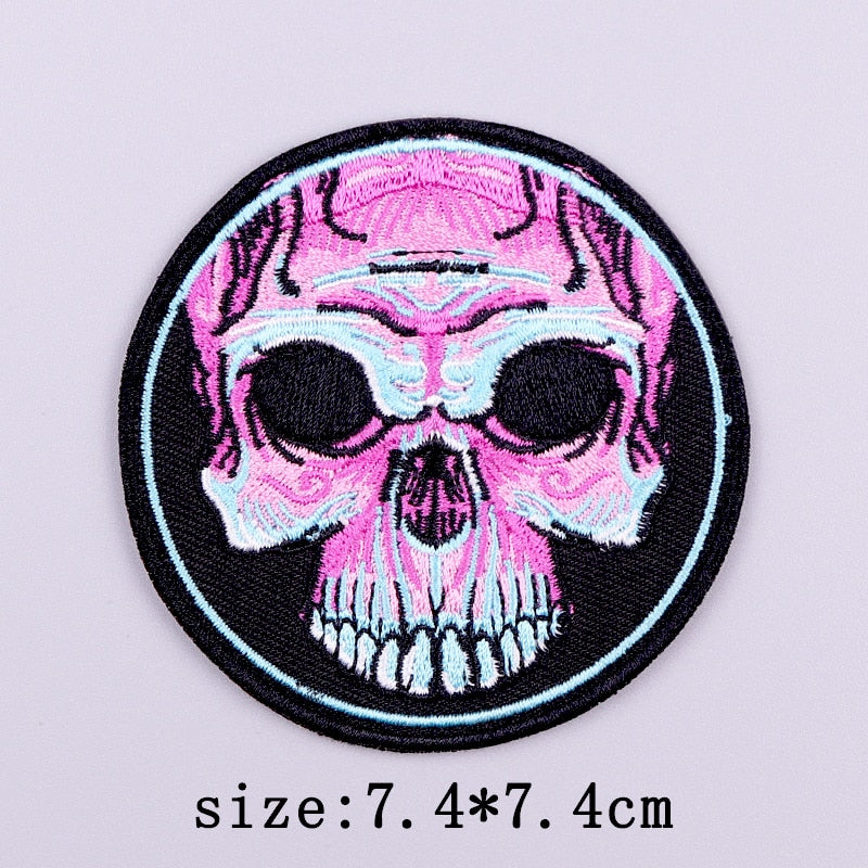 Horror Punk Embroidery Patch Iron On Patches For Clothing Embroidered Patches For Clothes Movie Role Fusible Patch Sticker Badge