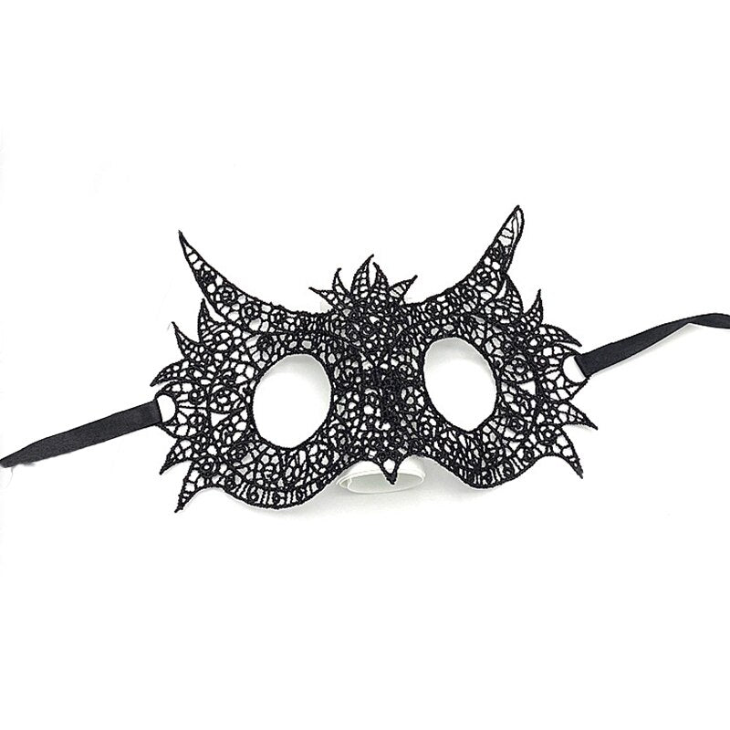 Women Hollow Lace Masquerade Face Mask Sexy Cosplay Prom Party Props Costume Halloween Masquerade Mask Nightclub Queen Eye Mask