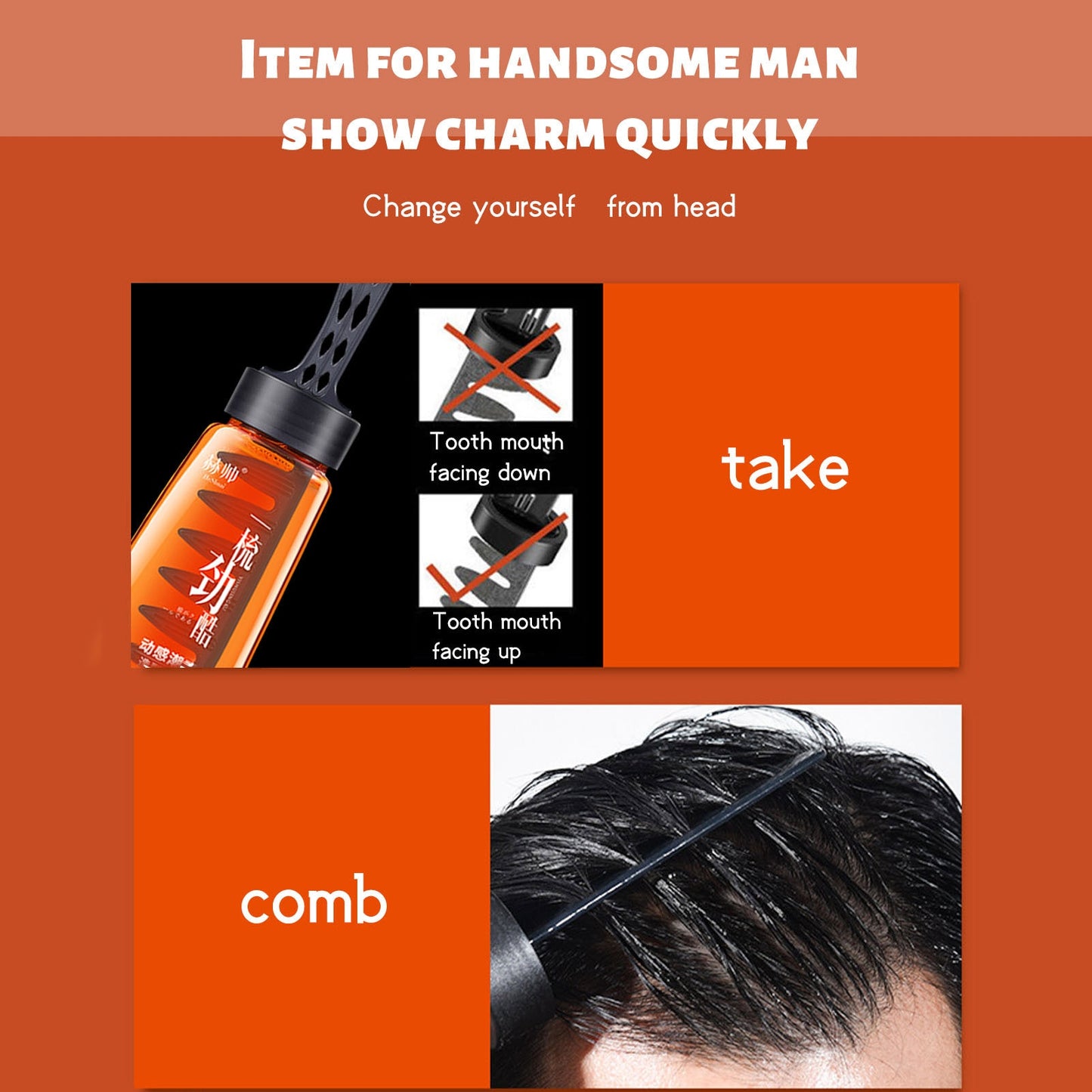 Professional 2-in-1 Hair Wax Gel With Comb Long-lasting Fluffy Hair Pomade Wax Mud Men Hair Cream Salon Styling Gel Tool