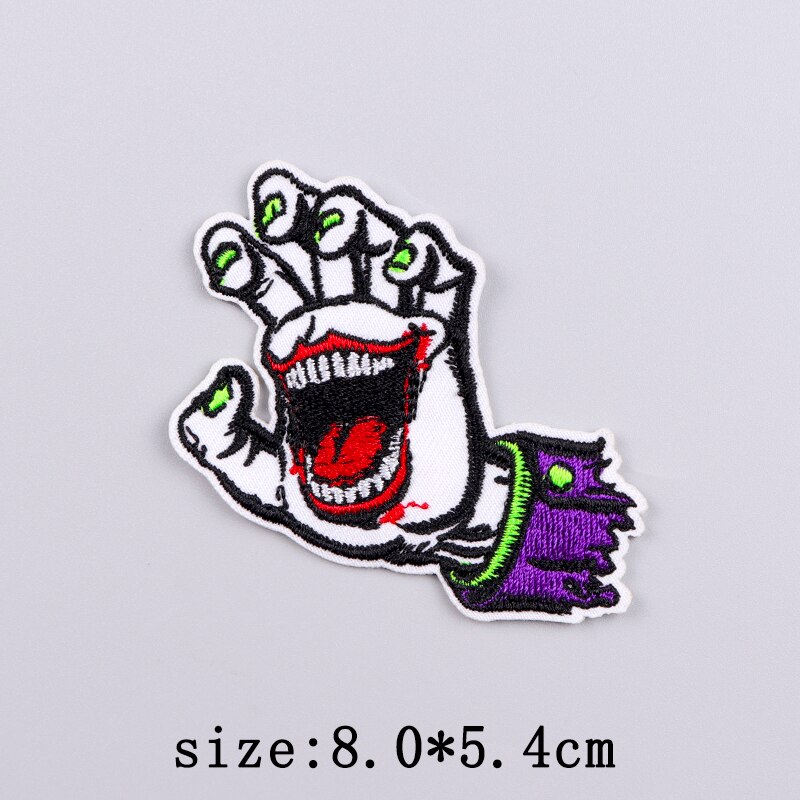 Horror Punk Embroidery Patch Iron On Patches For Clothing Embroidered Patches For Clothes Movie Role Fusible Patch Sticker Badge