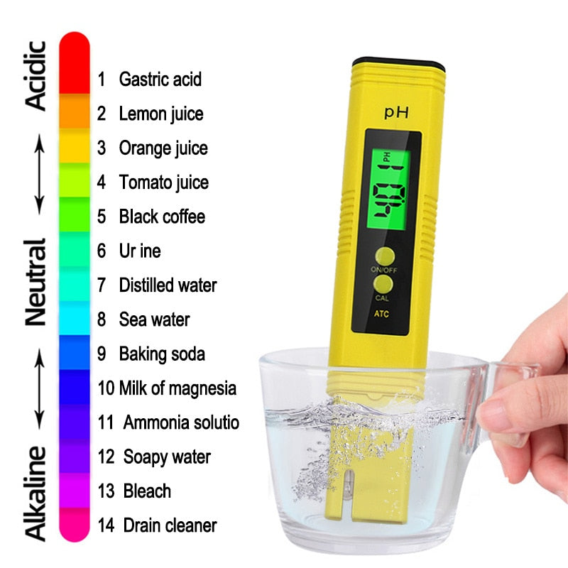 PH Meter 0.01 High Precision for Water Quality Tester with 0-14 Measurement Range Suitable Aquarium Swimming Pool