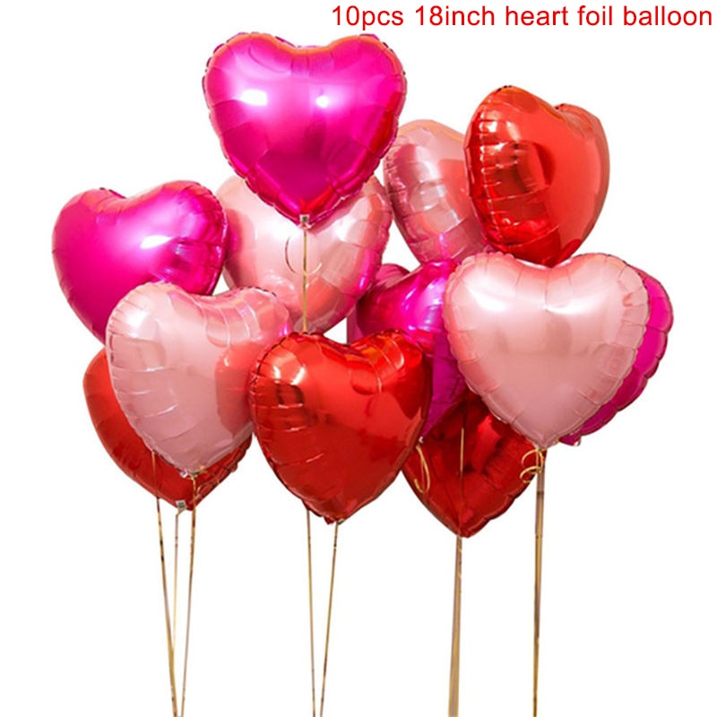 10pcs Multi Rose Gold Heart Foil Balloons Helium Balloon Kids Birthday Party Decorations Wedding Balloons Baby Shower Supplies