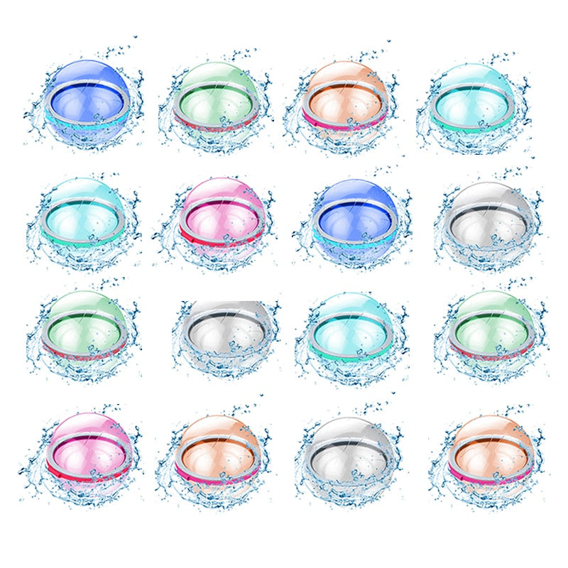 Magnetic Reusable Water Balloons Refillable Water Balloon Quick Fill Self Sealing Water Bomb Splash Balls for Kids Swimming Pool
