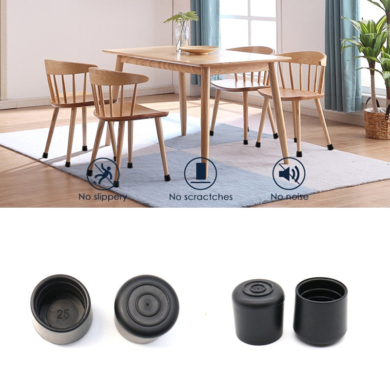 16Pcs Rubber Chair Leg Tips Caps Furniture Foot Table End Cap Covers Floor Protector for Indoor Home Outdoor Patio Garden Office