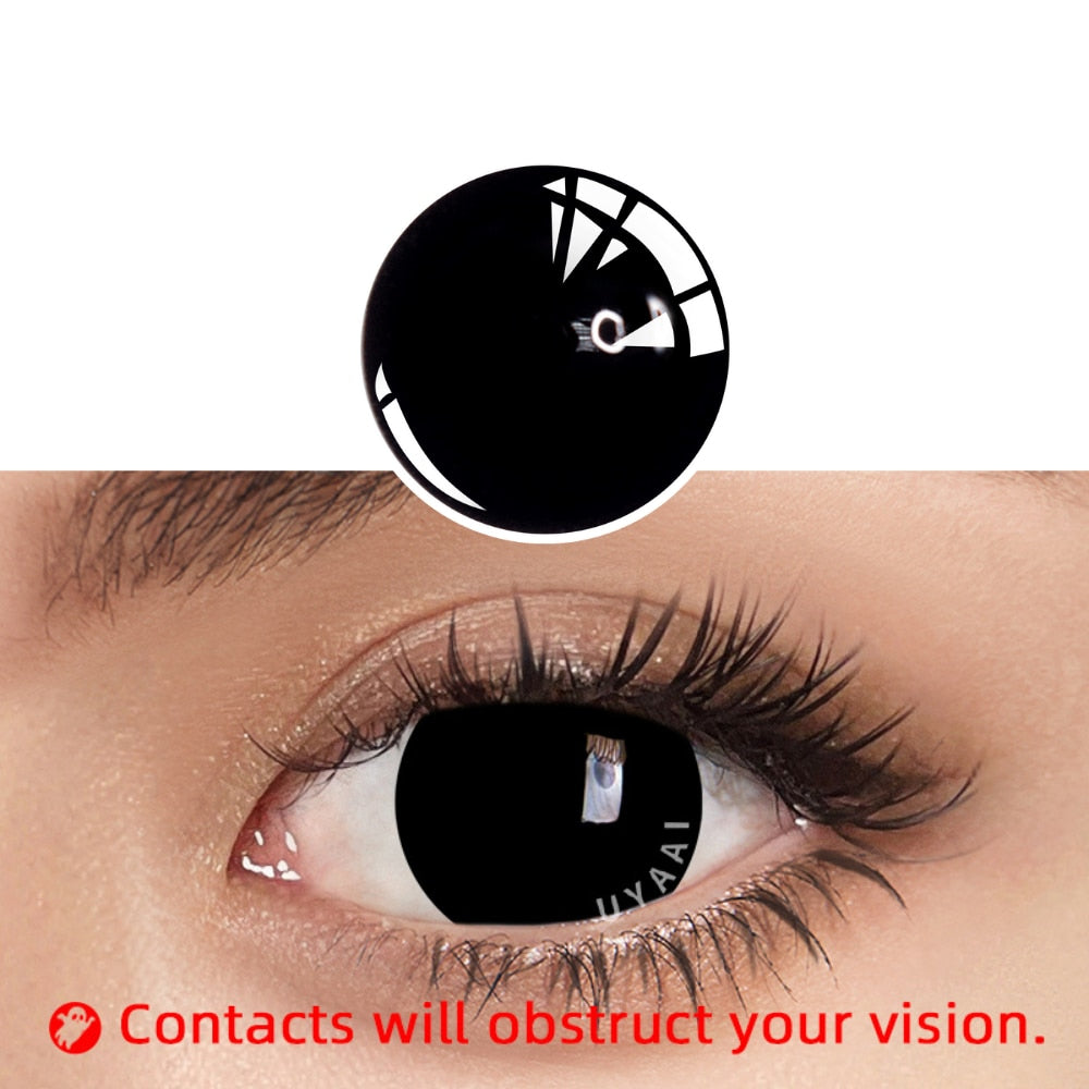 UYAAI 2pcs Halloween Colorful Contact Lenses Anime Cosplay Eye Lenses multicolored lenses Lenses White Black Red Lenses