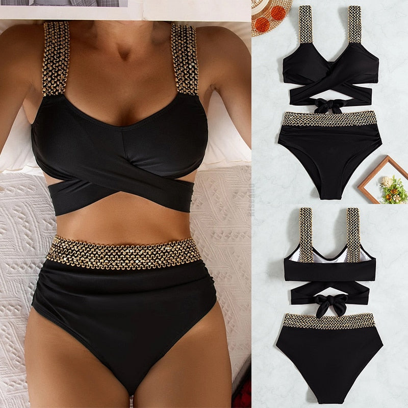 Riseado Sexy Push Up Swimsuit One Piece Swimwear Women 2023 Black Bathing Suit Stitch Detail One-pieces Swimming Suit for Women