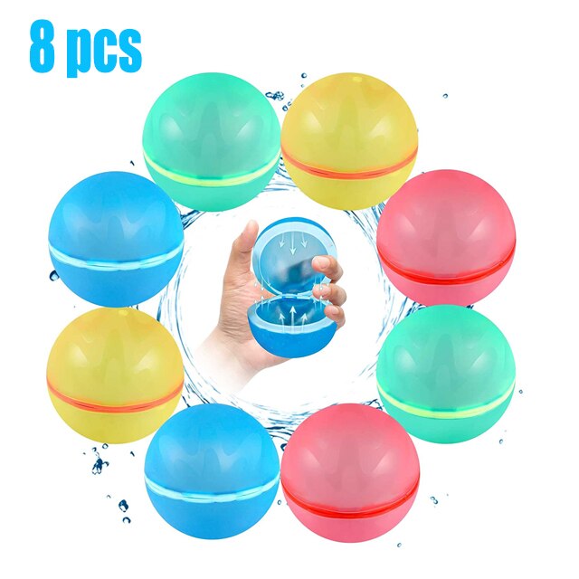 Magnetic Reusable Water Balloons Refillable Water Balloon Quick Fill Self Sealing Water Bomb Splash Balls for Kids Swimming Pool