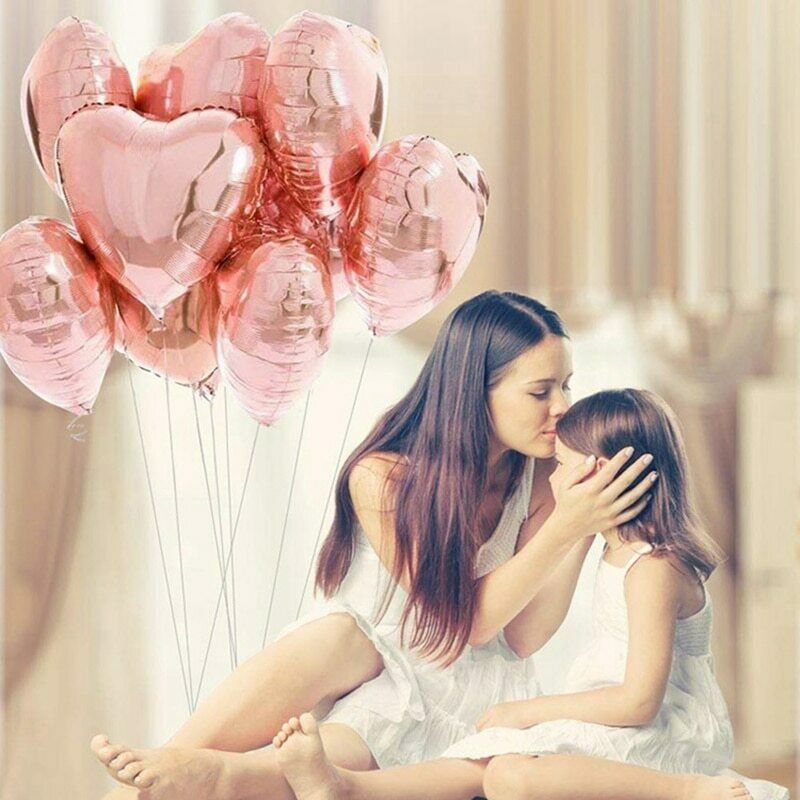 10pcs Multi Rose Gold Heart Foil Balloons Helium Balloon Kids Birthday Party Decorations Wedding Balloons Baby Shower Supplies