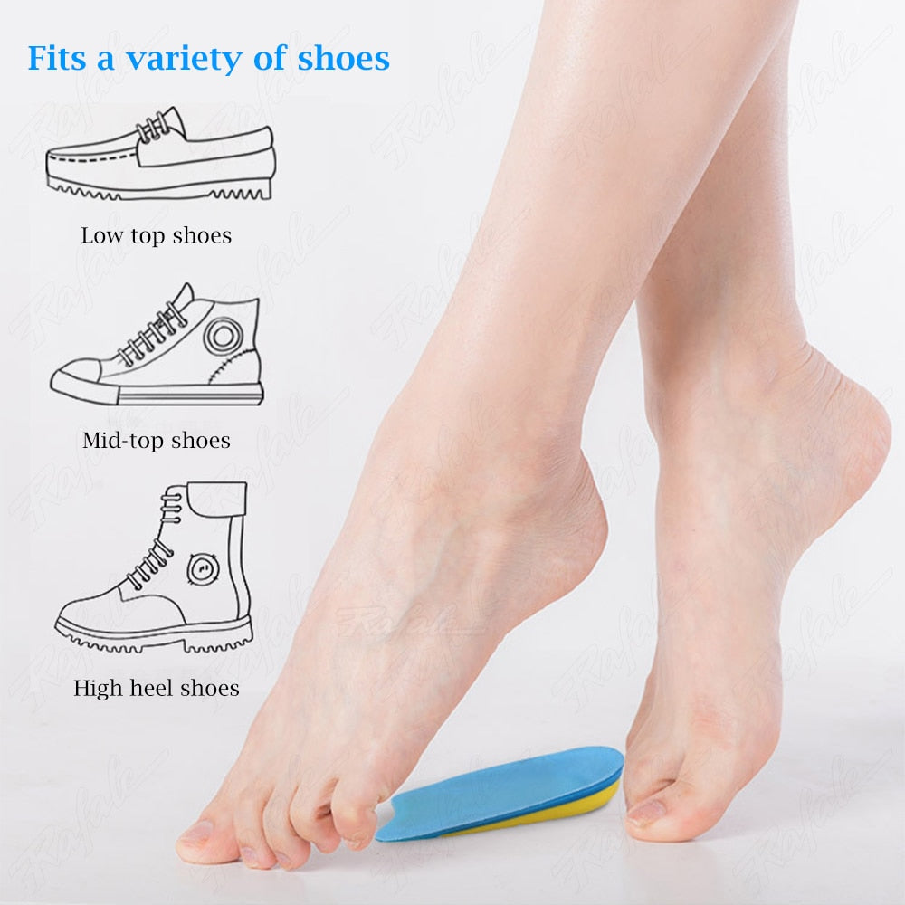 2Pc Silicone Pads For Women Men Heel Cups Pads For Spur And Fascitis Plantar Pain Relief Gel Half Insoles For Shoes Inserts