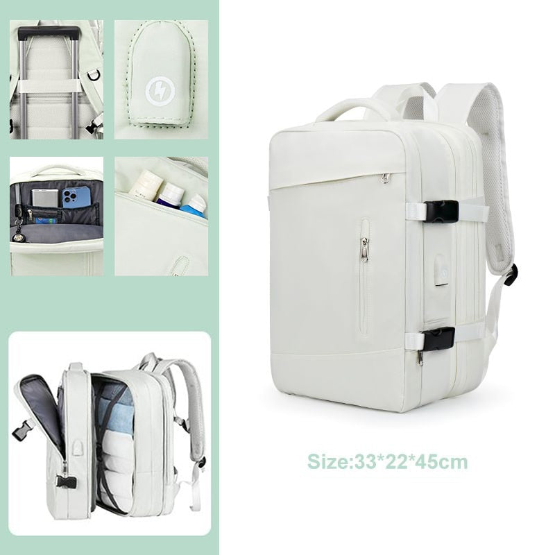 Extendible Travel Backpack Unisex Laptop Bag Women Large Luggage Bags Men's Students Business Trip USB Charge Mochila XA299C