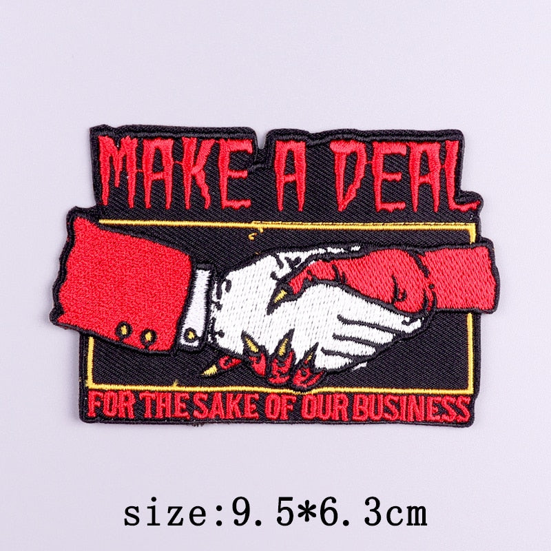 Horror Punk Embroidery Patch Iron On Patches For Clothing Embroidered Patches For Clothes Movie Role Fusible Patch Sticker Badge