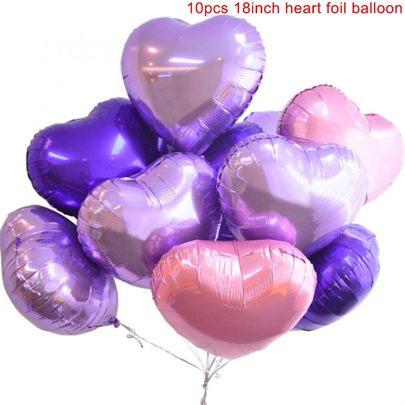 10pcs Multi Rose Gold Heart Foil Balloons Helium Balloon Kids Birthday Party Decorations Wedding Balloons Baby Shower Supplies