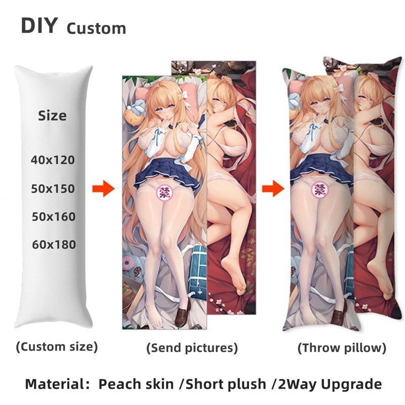 Customize DIY Anime Dakimakura 50x150cm Pillow Case Otaku Bedding Hugging 3D Sexy Double Sided Body Pillow Home Decor Dakimakura
