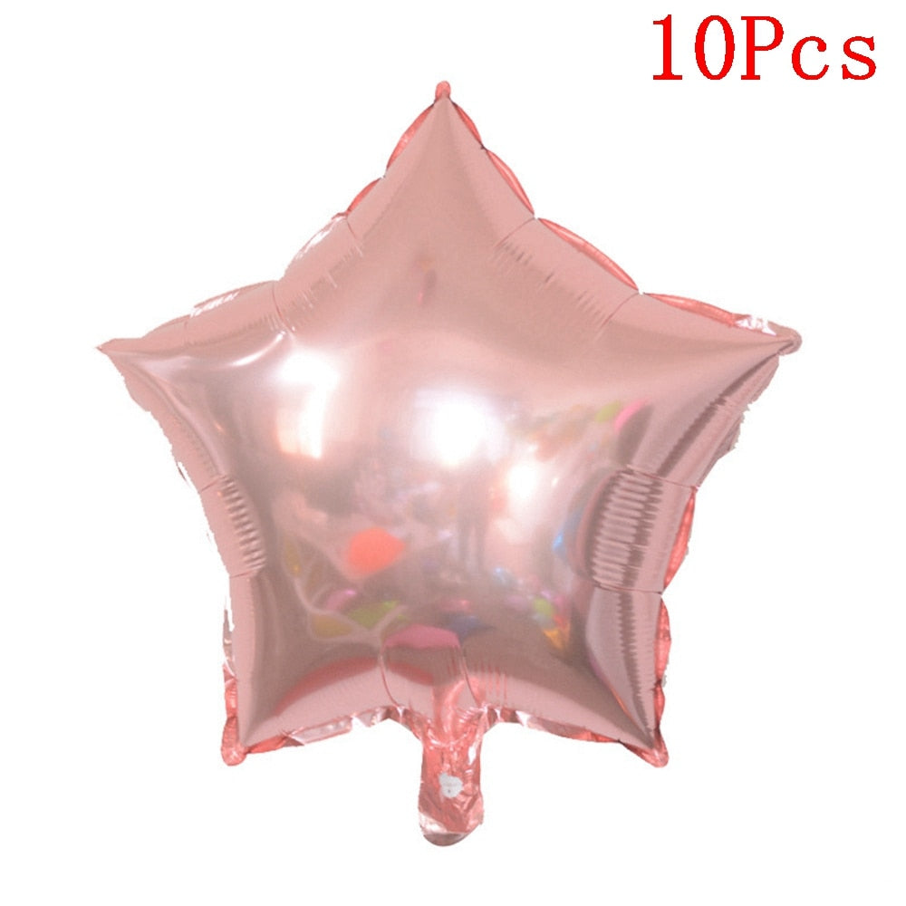 10pcs Multi Rose Gold Heart Foil Balloons Helium Balloon Kids Birthday Party Decorations Wedding Balloons Baby Shower Supplies