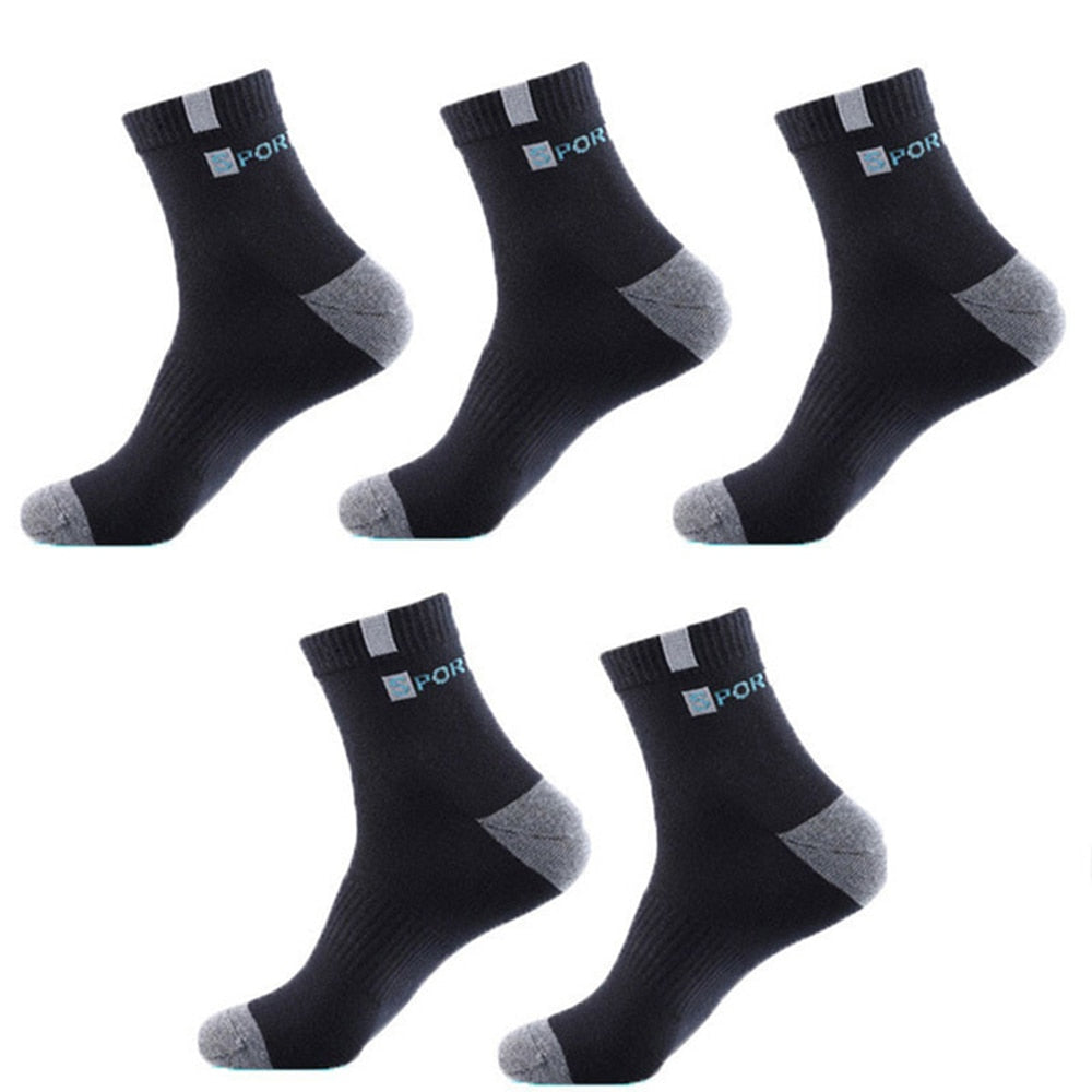 5Pairs Men Bamboo Fiber Autumn Winter Men Socks Breathable Cotton Sports Sock Breathable Deodorant Business Socks Size 37-45