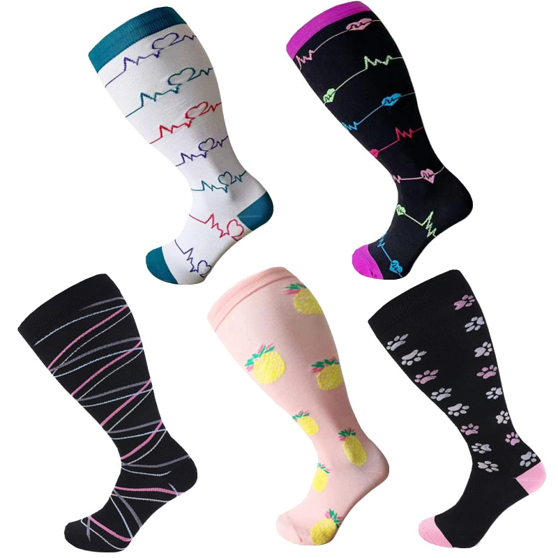 Compression Socks Varicose Veins Knee High Sock Anti Fatigue Pain Relief Sportrs Compression Socks Travel Plus Size Stocking