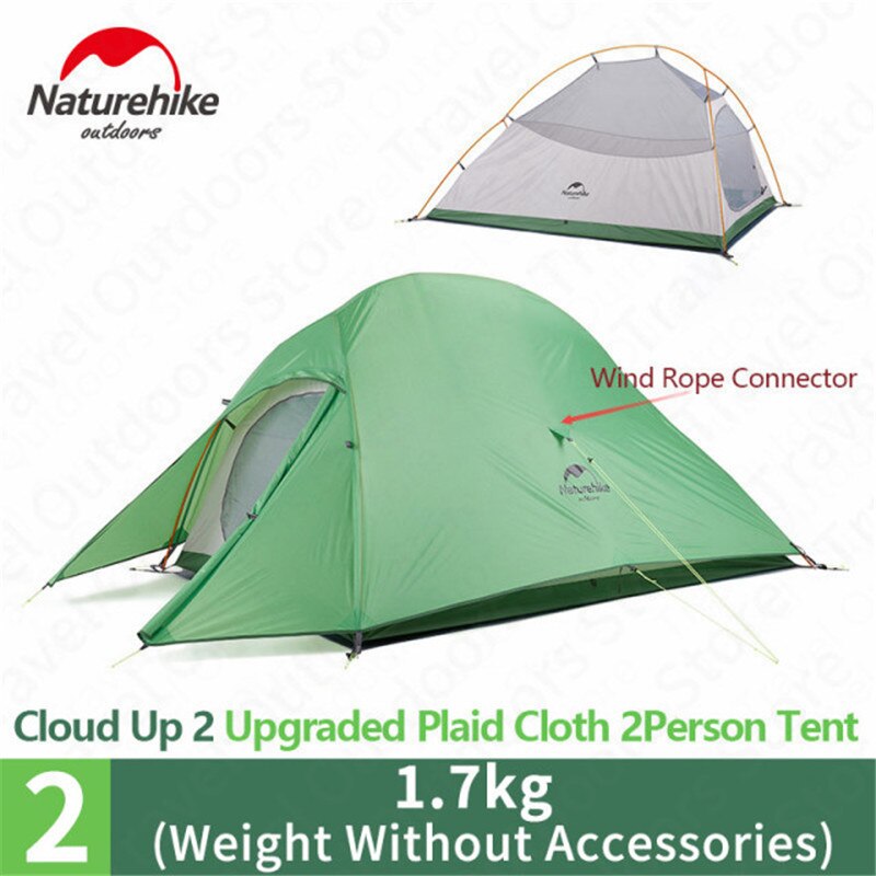 Naturehike tent Upgrade Cloud Up 1 2 3 Persons Camping Tent Outdoor 20D Silicone Ultralight Tent With Free Mat NH17T001-T