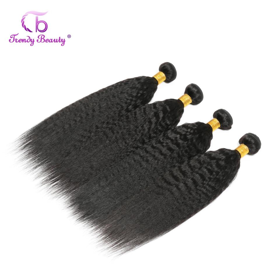 Brazilian Kinky Straight 1/3/4 Pcs Brazilian Hair Weaving Can Be Dyed Hair Extensions 100% Human Hair Free Shipping Yaki Hair