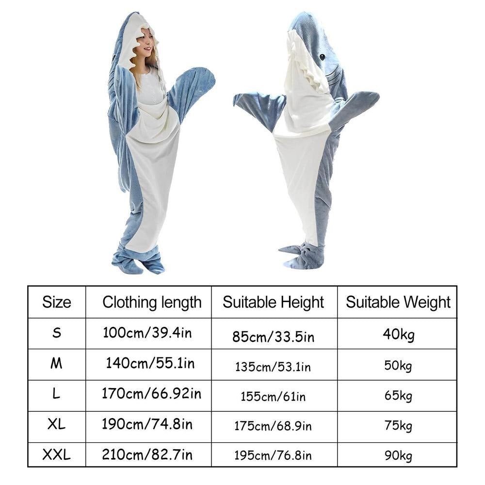 Unique Cartoon Shark Sleeping Bag Pajamas Office Nap Shark Soft Blanket Karakal High Quality Fabric Mermaid Shawl Blanket