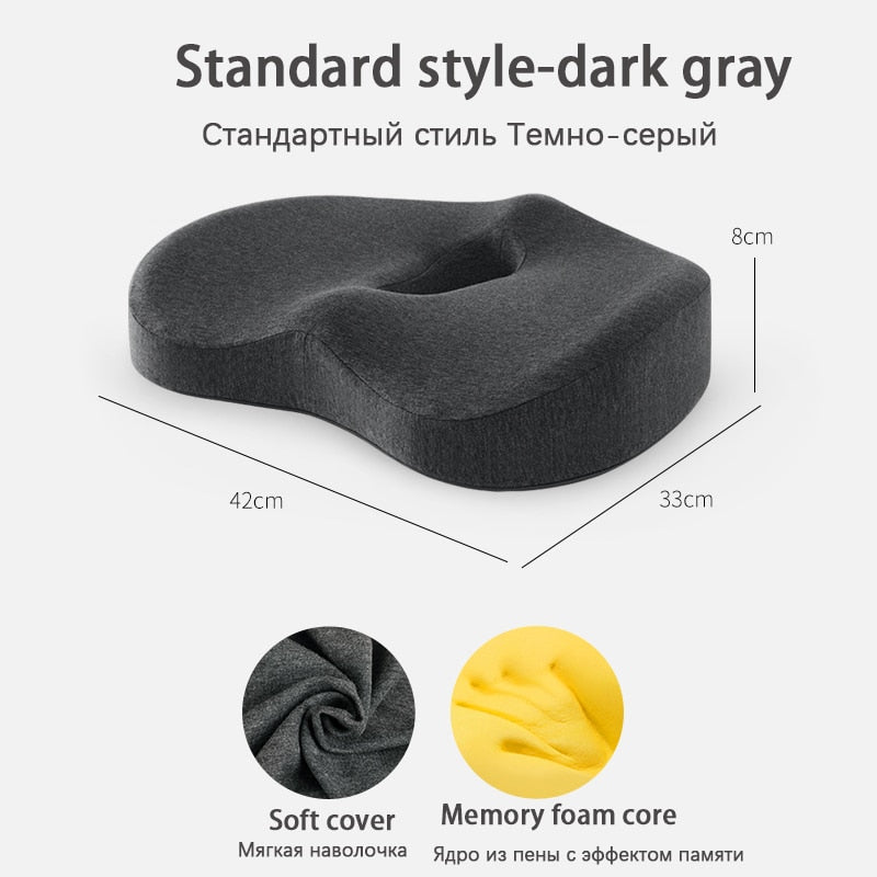 Memory Foam Lumbar Cushion Orthopedic Pillow Office Chair Cushion Support Waist Back Pillow Sets Car Seat Cushion Hips Massager