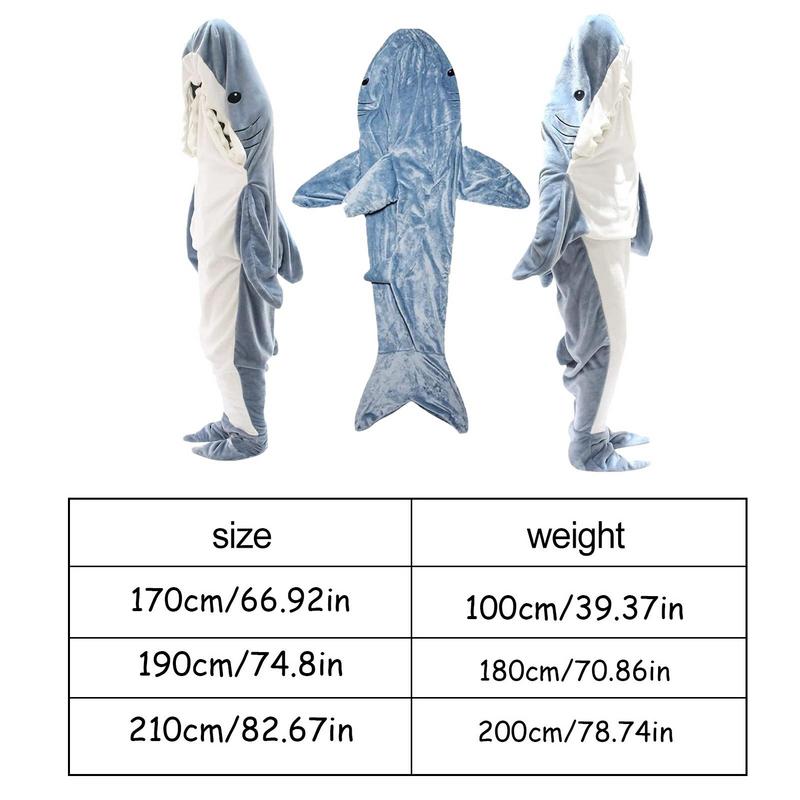 Shark Oversized Hoodie Blanket Adult Child Wearable Flannel Blankets Warm Outdoor Hoody Sweatshirt Christmas Birthday Gift