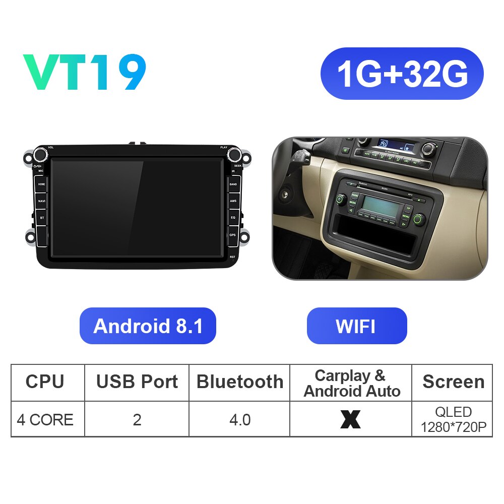 Isudar T72 2 Din Car Multimedia player Android 10 For VW/Volkswagen/POLO/PASSAT B6/B7/Golf/Tiguan/Skoda GPS Car Radio Audio Auto