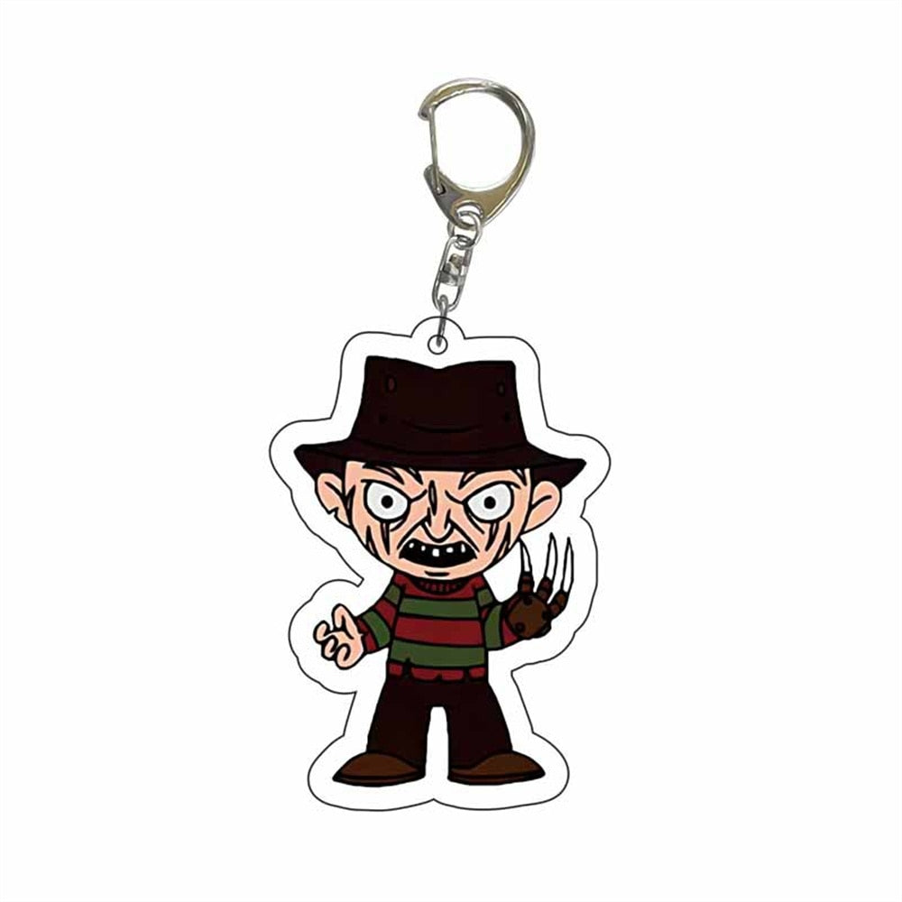 New Women Men Arcylic Keychain Horror Movie Scream Clown The Nun Ripper Acrylic Pendant Keyring Jewelry Christmas Gifts