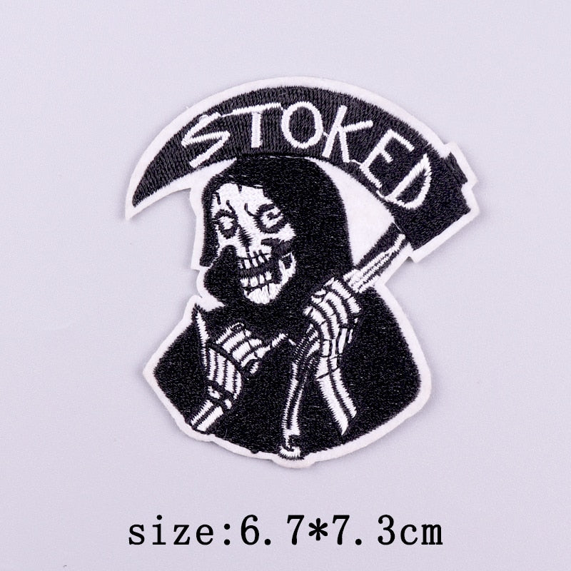 Horror Punk Embroidery Patch Iron On Patches For Clothing Embroidered Patches For Clothes Movie Role Fusible Patch Sticker Badge