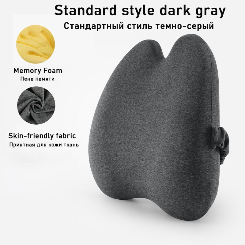 Memory Foam Lumbar Cushion Orthopedic Pillow Office Chair Cushion Support Waist Back Pillow Sets Car Seat Cushion Hips Massager