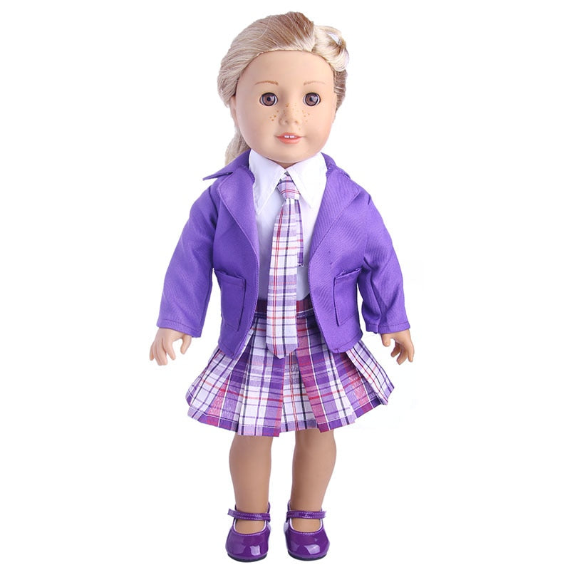 Doll Clothes Purple Series Dsinesy Unicorn Dress Doll Shoes For 18 Inch American&43m Reborn Baby Reborn New Born Doll Girl's Toy