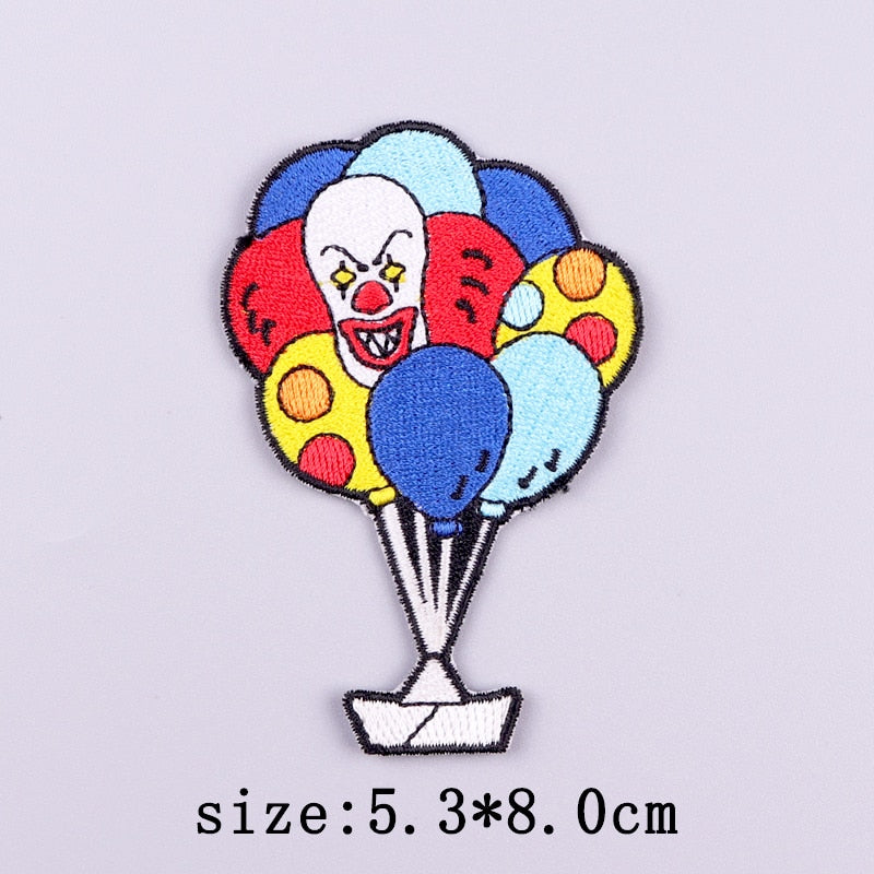 Horror Punk Embroidery Patch Iron On Patches For Clothing Embroidered Patches For Clothes Movie Role Fusible Patch Sticker Badge