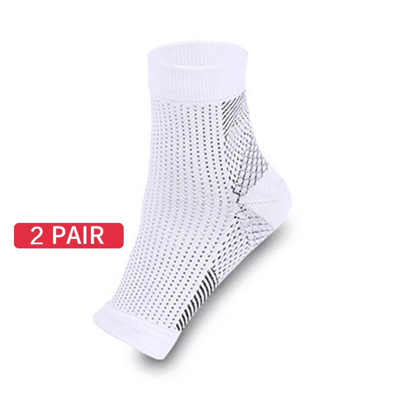 Plus Size S-2XL 2Pairs Socks Foot Compression Sleeve Anti Plantar Support Anklets Protector Basketball Soccer Ankle Relief Sock