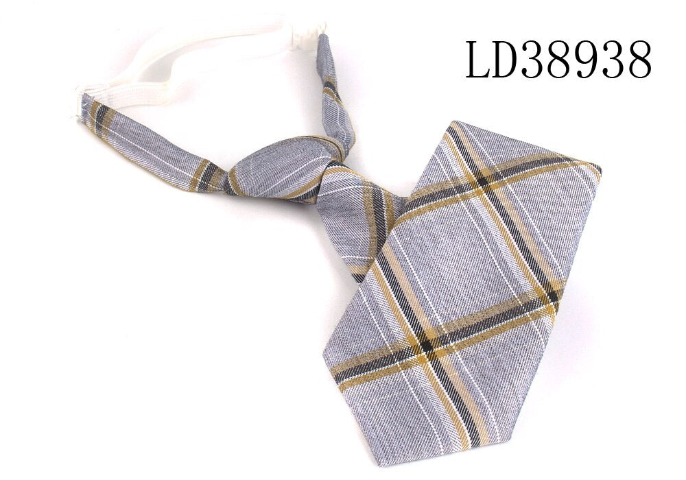 Skinny Ties For Men Women Casual Plaid Necktie Suits Boys Girls Ties Slim Men Necktie Gravatas Simple Lazy person Student Tie