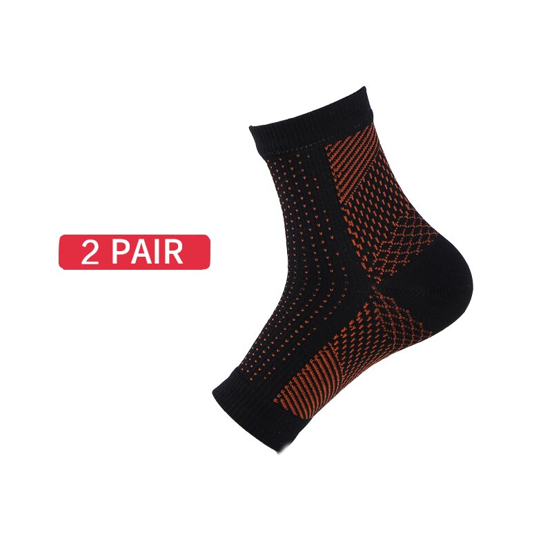 Plus Size S-2XL 2Pairs Socks Foot Compression Sleeve Anti Plantar Support Anklets Protector Basketball Soccer Ankle Relief Sock