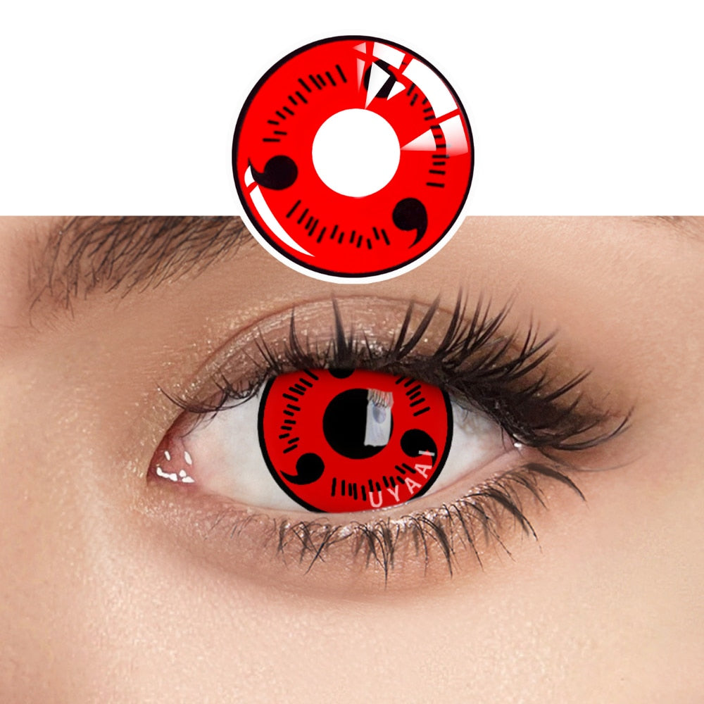 UYAAI 2pcs Halloween Colorful Contact Lenses Anime Cosplay Eye Lenses multicolored lenses Lenses White Black Red Lenses