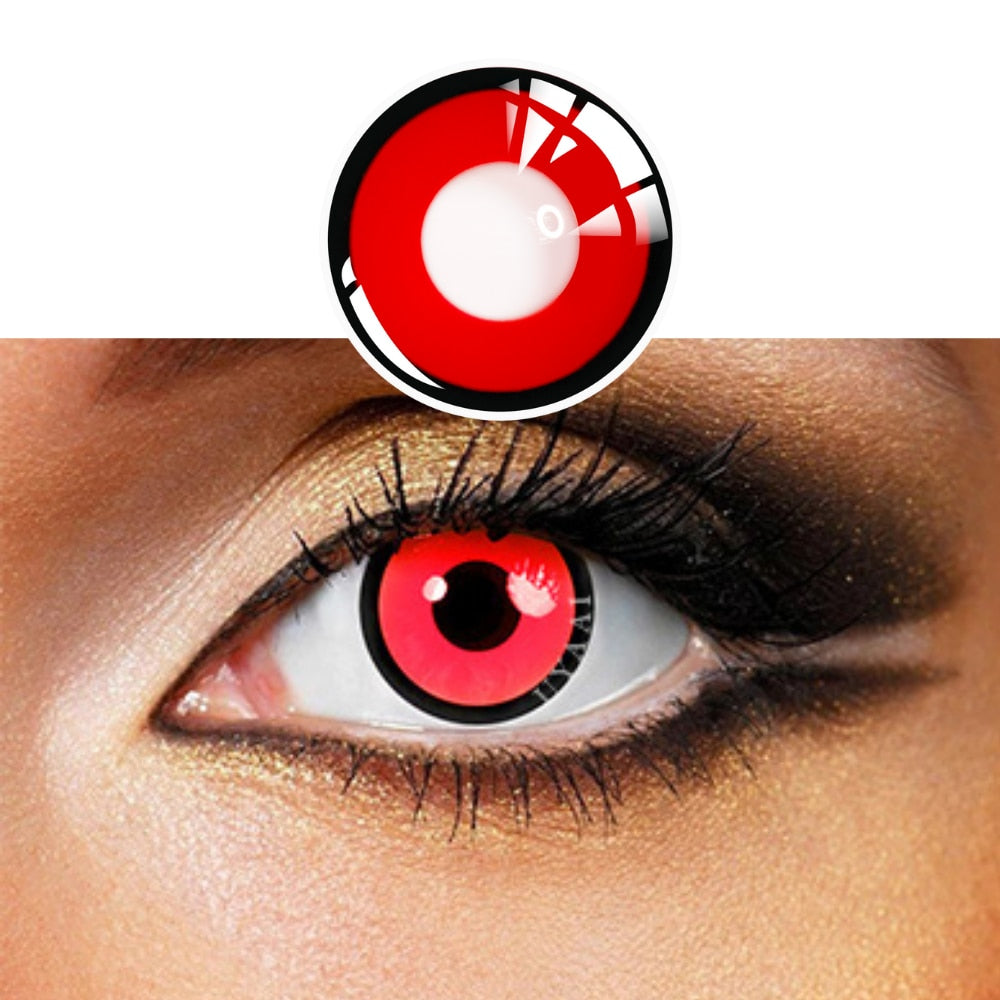 UYAAI 2pcs Halloween Colorful Contact Lenses Anime Cosplay Eye Lenses multicolored lenses Lenses White Black Red Lenses