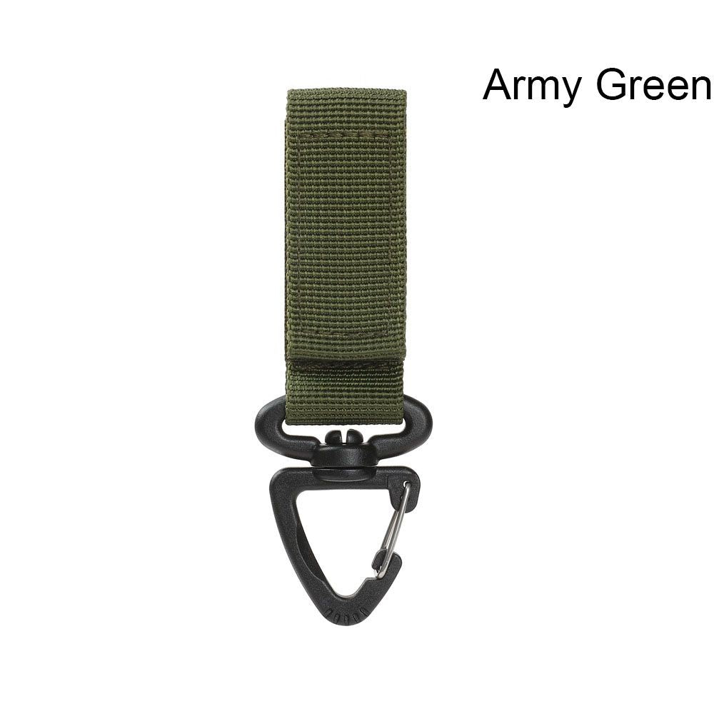 Outdoor Camping Hiking Molle Tactical Gear Nylon Ribbon Knapsack Keychain Triangle Backpack Waist Bag Fastener Hook Buckle