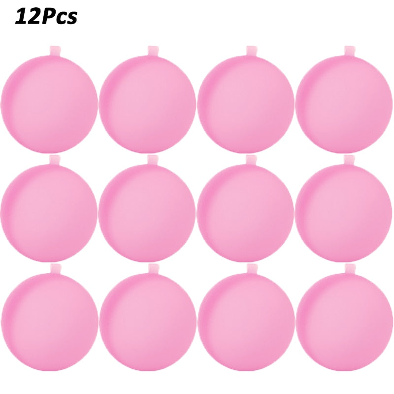 12pcs Reusable Water Fighting Balls Adults Kids Summer Swimming Pool Silicone Water Playing Toys Pool Water Bomb Balloons Games