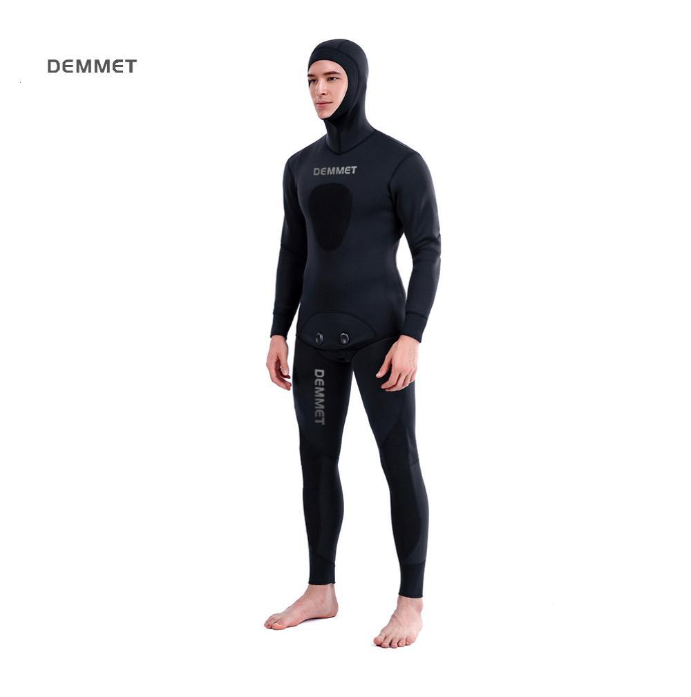 HOT 3mm Camouflage Wetsuit Long Sleeve Fission Hooded 2 Pieces Of Neoprene Submersible  For Men Keep Warm Waterproof Diving Suit