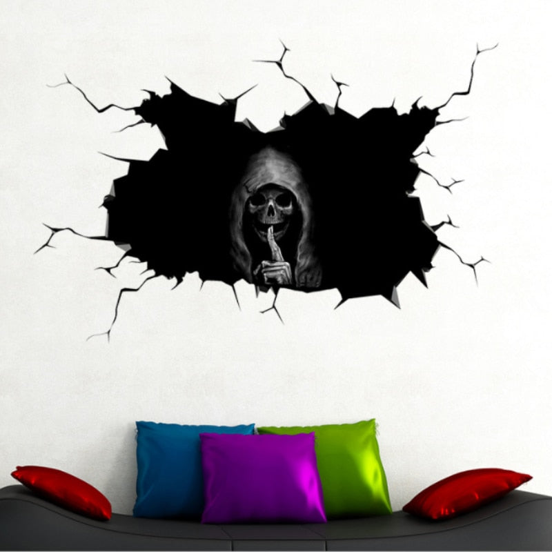Halloween Skull Sticker Car Rear Windshield Horror Silent Atmosphere Decals Auto Window Wall Festival Decoration Car Stickers