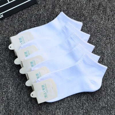 5Pairs Men Bamboo Fiber Autumn Winter Men Socks Breathable Cotton Sports Sock Breathable Deodorant Business Socks Size 37-45