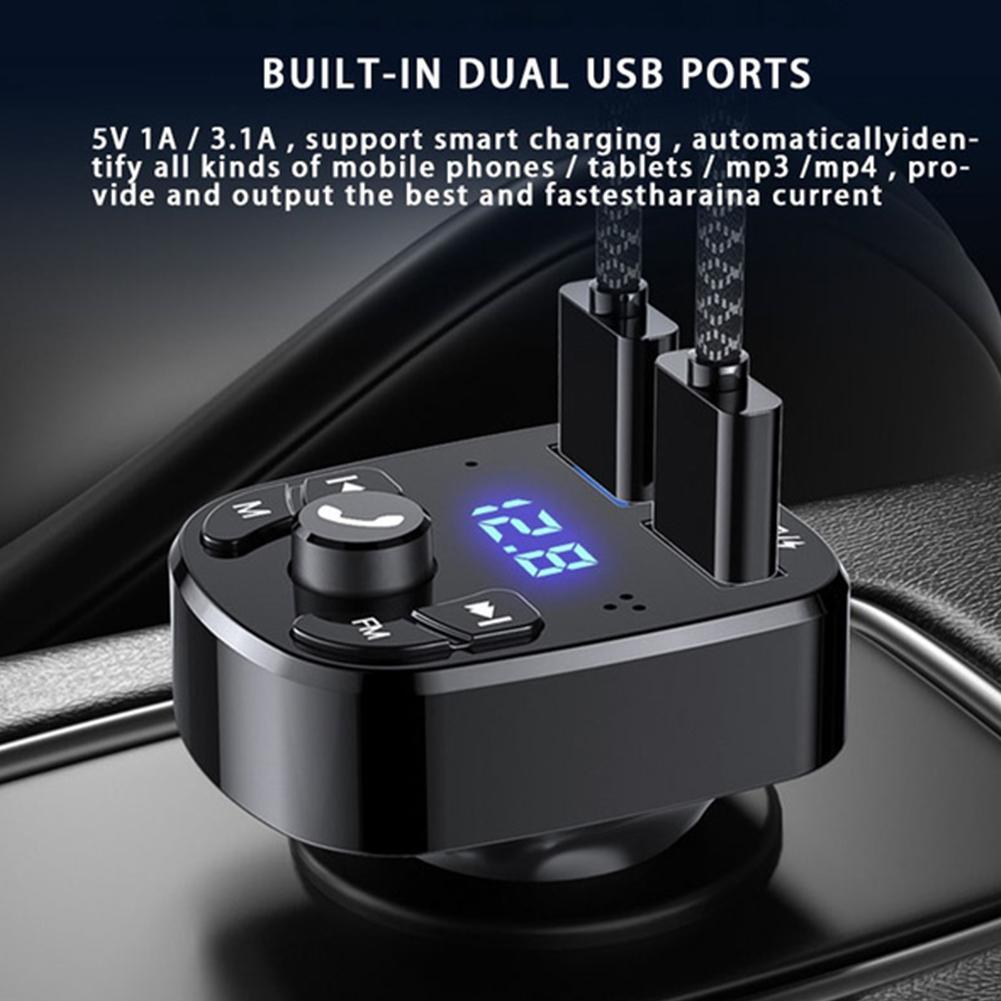 12-24V Car Bluetooth FM Transmitter 87.5-108 mhz Audio Car Mp3 Player 5V Output USB Auto Car Fast Charge Electronic Accessories