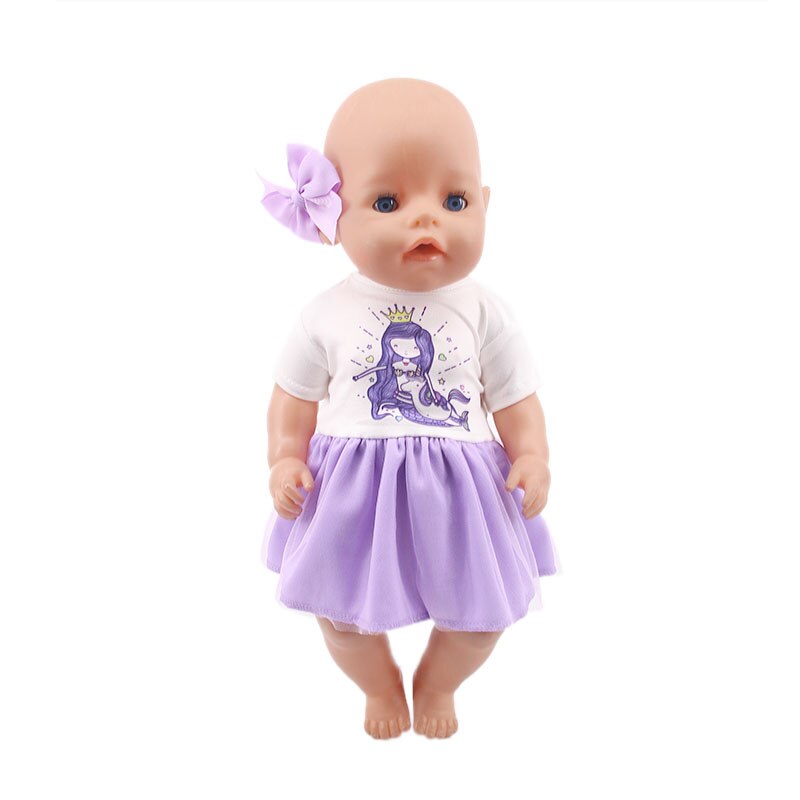Doll Clothes Purple Series Dsinesy Unicorn Dress Doll Shoes For 18 Inch American&43m Reborn Baby Reborn New Born Doll Girl's Toy